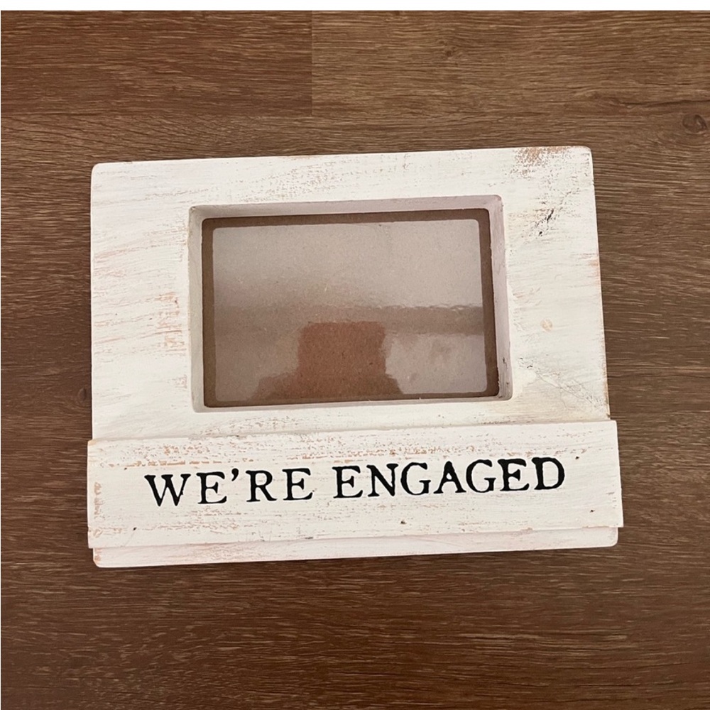 White 'We're Engaged' Photo Frame